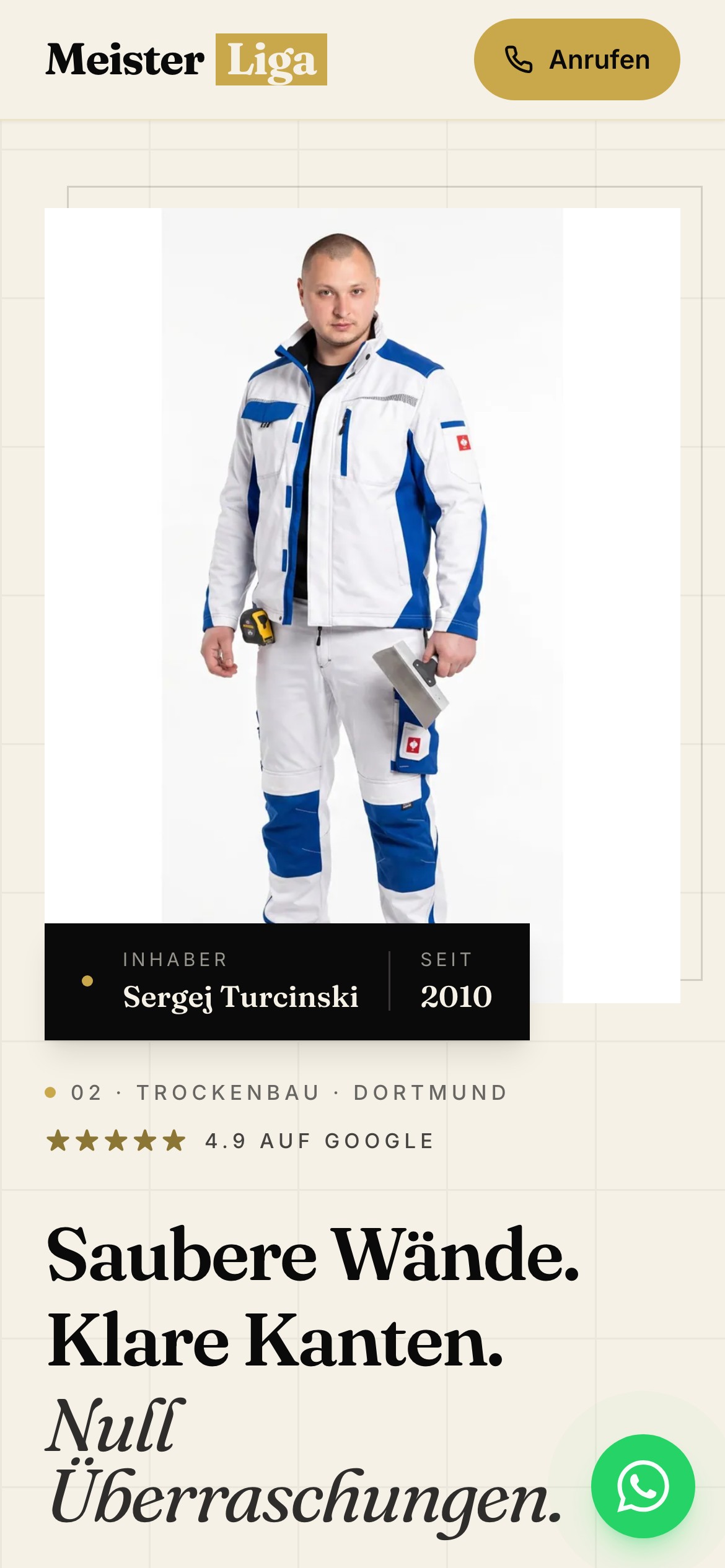 MeisterLiga Mobile-Ansicht